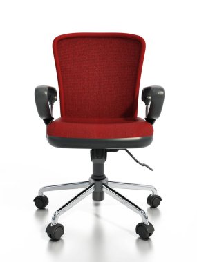 Ofis sandalyesi beyaz arka planda izole edilmiş. 3B illüstrasyon.