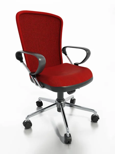 办公椅独立于白色背景 3D插图 — 图库照片