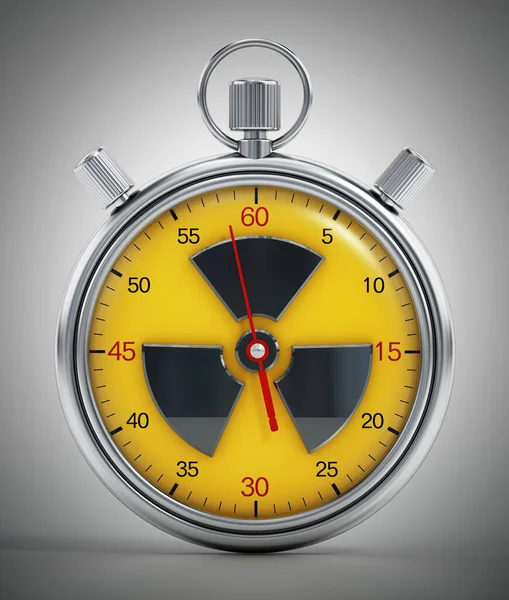 Cronometru Pictograma Radiațiilor Conceptul Numărătoare Inversă Războiului Nuclear Ilustrație — Fotografie, imagine de stoc