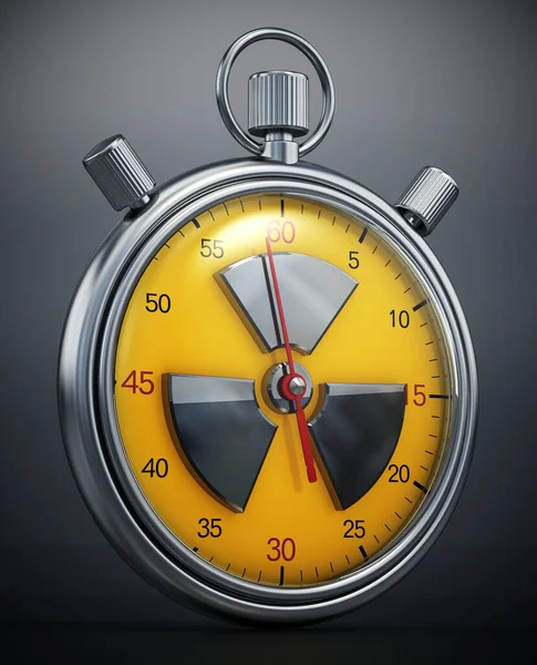 Kronometer Med Strålningsikon Kärnvapennedräkningskoncept Illustration — Stockfoto