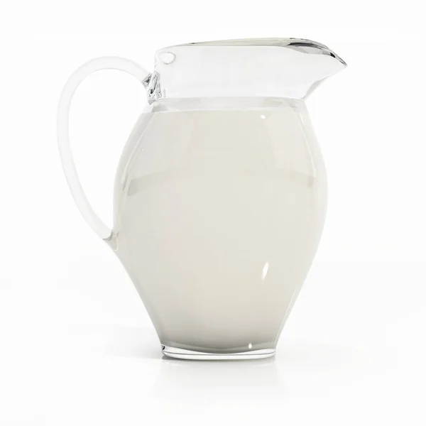 Milch Glaskrug Isoliert Auf Weißem Hintergrund Illustration — Stockfoto