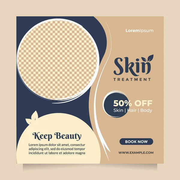 Beauty Treatment Center Social Media Post Banner Promotion Concept Conception — Image vectorielle
