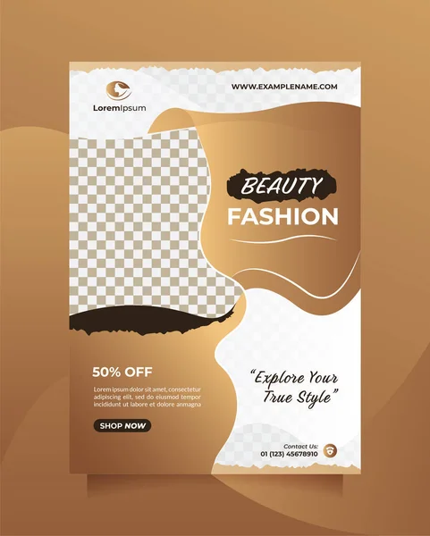 Modèle Promotion Brochure Prospectus Vente Mode Beauté Moderne Avec Couleur — Image vectorielle