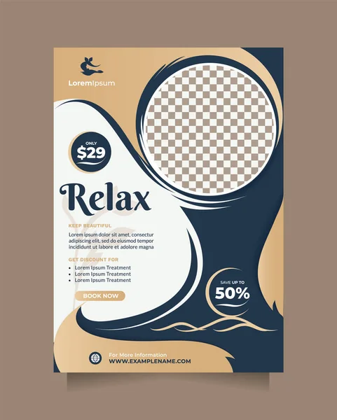 Creative Modern Beauty Care Treatment Service Promotion Design Flyer Brochure — Image vectorielle
