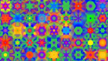 Görüntü stop motion animasyon grafik illüstrasyon mandala arkaplan geometrik kaleydoskop şekil soyut tam renk