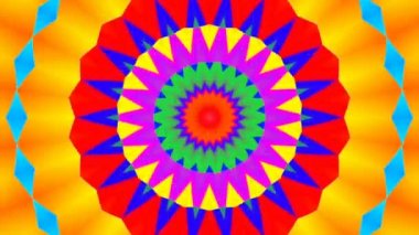 Görüntü stop motion animasyon grafik illüstrasyon mandala arkaplan geometrik kaleydoskop şekil soyut tam renk