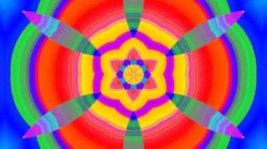 Görüntü stop motion animasyon grafik illüstrasyon mandala arkaplan geometrik kaleydoskop şekil soyut tam renk