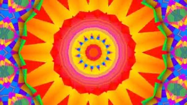 Görüntü stop motion animasyon grafik illüstrasyon mandala arkaplan geometrik kaleydoskop şekil soyut tam renk