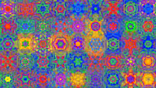 Záběr Stop Pohyb Animace Grafické Ilustrace Mandala Pozadí Geometrické Kaleidoskop — Stock video