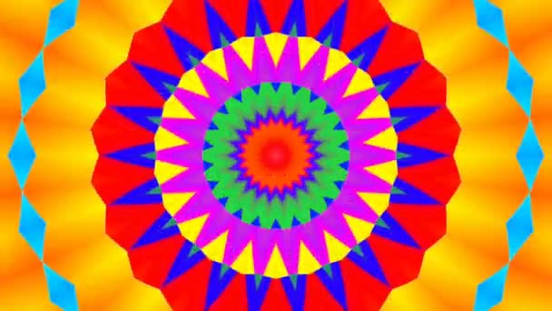 Footage Stop Mozgás Animáció Grafika Illusztráció Mandala Háttér Geometriai Kaleidoszkóp — Stock videók