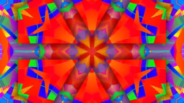 Footage Stop Mozgás Animáció Grafika Illusztráció Mandala Háttér Geometriai Kaleidoszkóp — Stock videók