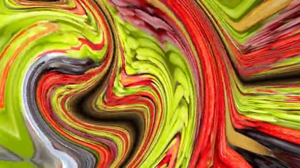 Motivo Fluido Rosso Giallo Animato Con Mosaico Caleidoscopio Texture Astratta — Video Stock