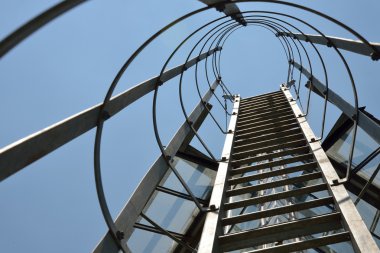 Yangın kaçış merdiveni bina ofis, demir merdiven, abstrac