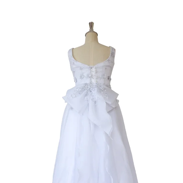 Vestido de noiva isolado no fundo branco — Fotografia de Stock