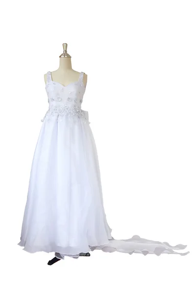 Robe de mariée isolée sur fond blanc — Photo