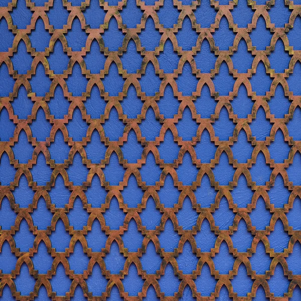 Motiv islamiska stil dekorera på blå väggen — Stockfoto