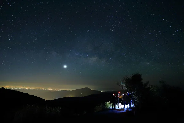 Paisagem de Via Láctea céu bonito — Fotografia de Stock