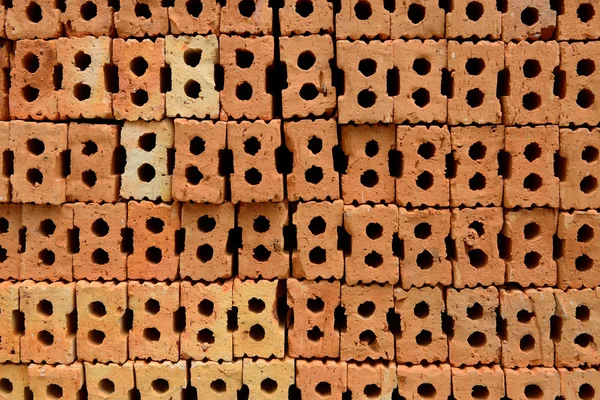 Pila di mattoni rossi, mattoni utilizzati per la costruzione di edifici — Foto Stock