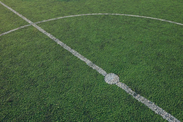 緑の芝生のサッカー場、スポーツ ゲームの背景 — ストック写真