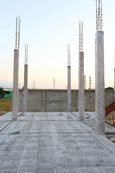 Concrete floor slab panel in building construction site — Stock Photo, Image