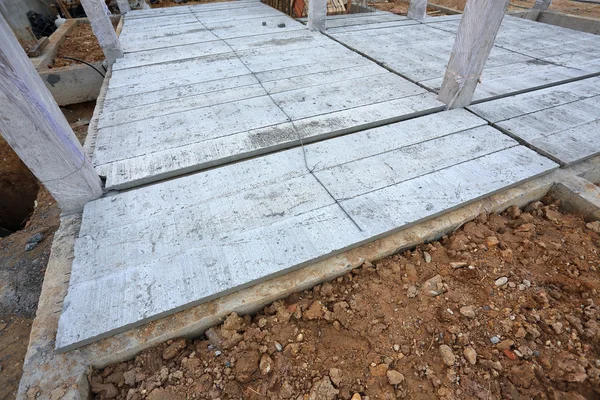 Panel de losa de piso de hormigón en la obra — Foto de Stock