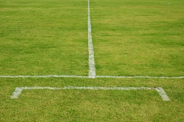 Yeşil çim futbol alan stadyum, spor oyun arka plan — Stok fotoğraf