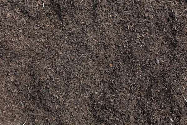 Fondo de superficie del suelo, compost de estiércol preparado para una tierra de cultivo — Foto de Stock