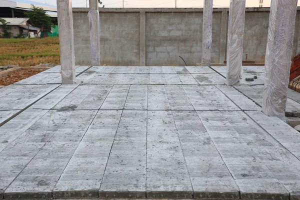 Concrete floor slab panel in building construction site — Stock Photo, Image