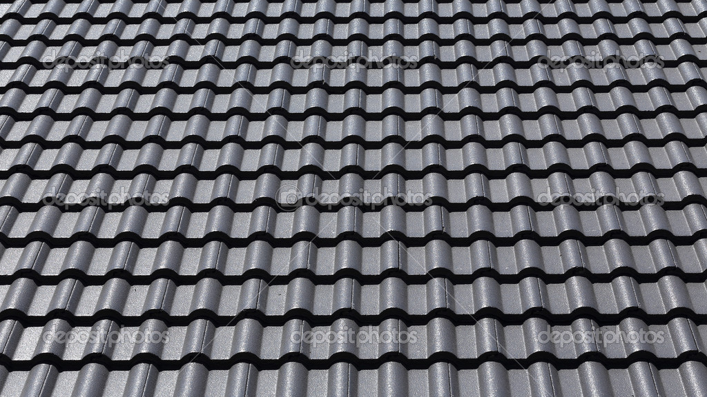 Fotos de Techo de azulejos negros en una casa nueva - Imagen de