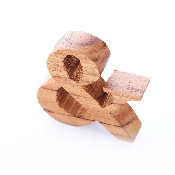 Alfabeto inglés ampersand symbol wooden —  Fotos de Stock