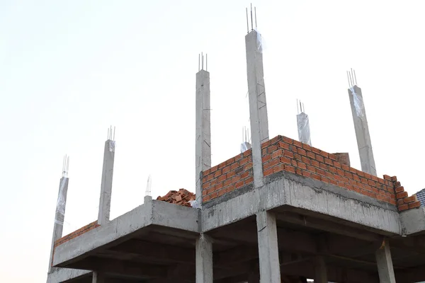 Cement poles of construction site — Stock Photo, Image
