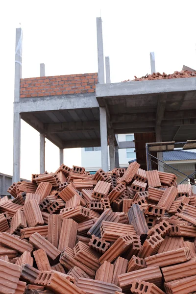 Cihla stavební konstrukce domu — Stock fotografie