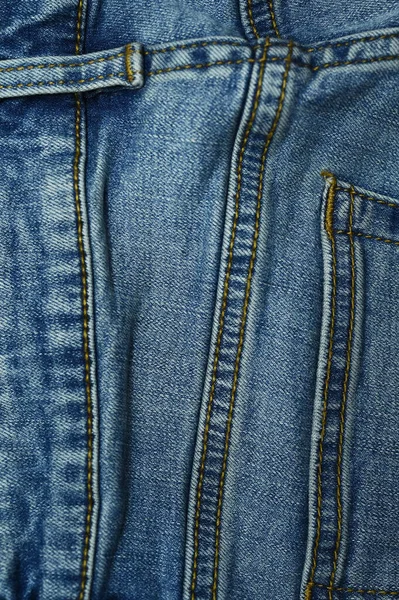 Stich Auf Blue Jeans Textil — Stockfoto