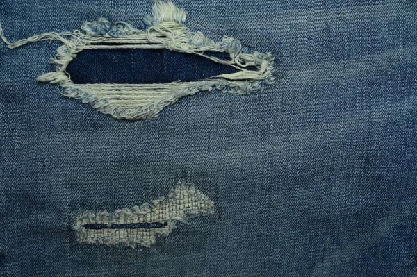 Roztrhaný Džínové Textil — Stock fotografie