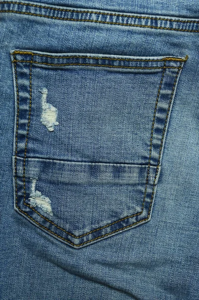 Stiksel Blauwe Jeans Textiel — Stockfoto