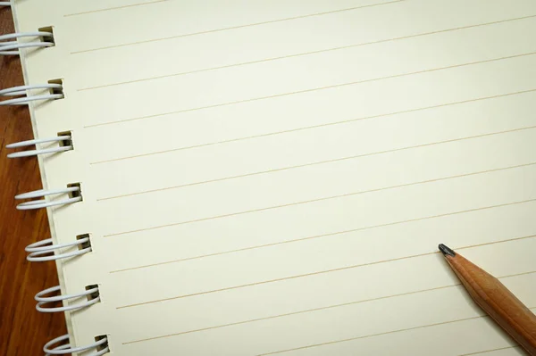 Lápis Madeira Caderno Branco — Fotografia de Stock