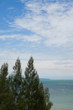 Deniz ve gökyüzünün manzarası, doğal arkaplan