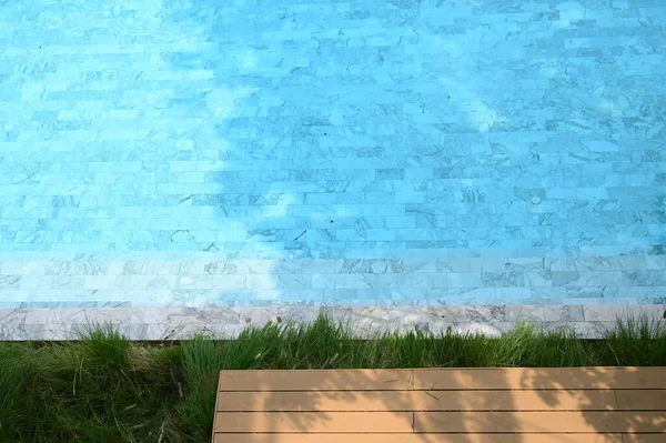 Wooden Veranda Swimming Pool — Fotografia de Stock