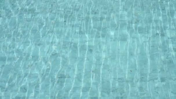 Slow Motion Clear Water Ripple Surface Blue Swimming Pool — Stock video