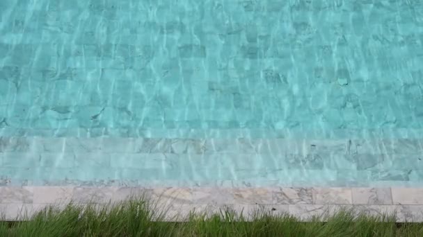 Slow Motion Clear Water Ripple Surface Blue Swimming Pool — Stock video