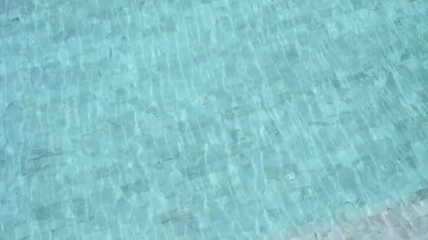 Slow Motion Clear Water Ripple Surface Blue Swimming Pool — Stock video