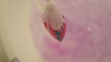 Ağır çekim sahnesi, köpük bombasıyla dolu küvet.