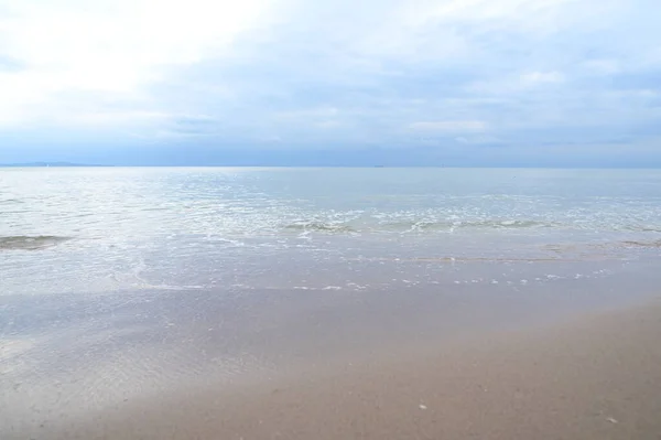 Mer Sable Avec Ciel Bleu Fond Naturel — Photo