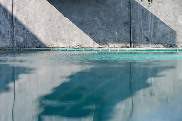 Blue Swimming Pool Cement Wall Construction Industry — Stok fotoğraf