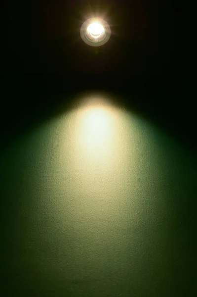 Dark Green Wall Warm Electric Light Interior Design —  Fotos de Stock