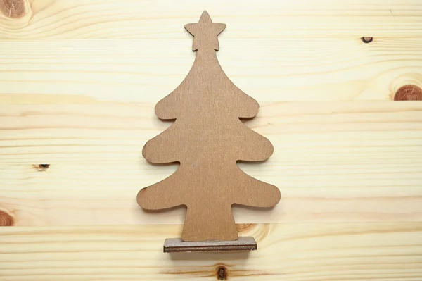 Árbol Navidad Madera Mesa Diseño Celebración — Foto de Stock