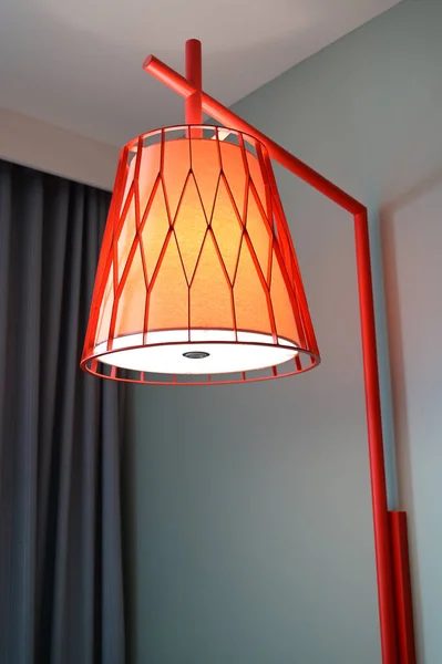 Lampe Orange Luxe Dans Chambre Design Intérieur — Photo