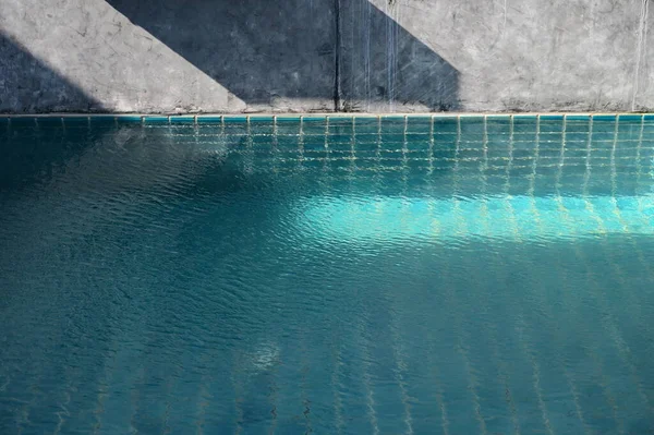 Blue Swimming Pool Cement Wall Construction Industry — Foto Stock
