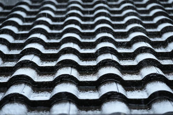 Telhado Molhado Casa Residente Indústria Construção — Fotografia de Stock