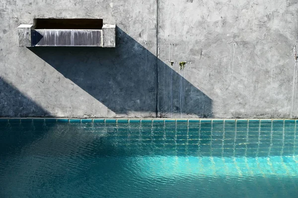 Faucet Swimming Pool Cement Wall Construction Industry — Foto Stock